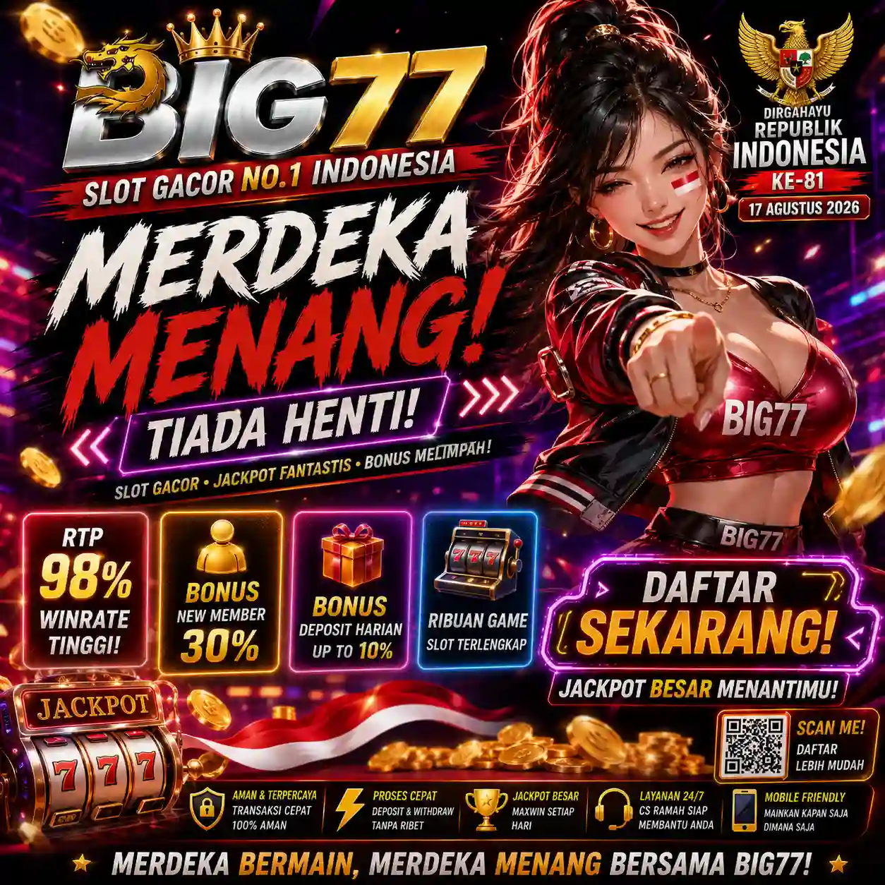 BIG77: Link Slot Gacor Hari Ini Main Keseruan Situs Mania Gampang Menang Besar